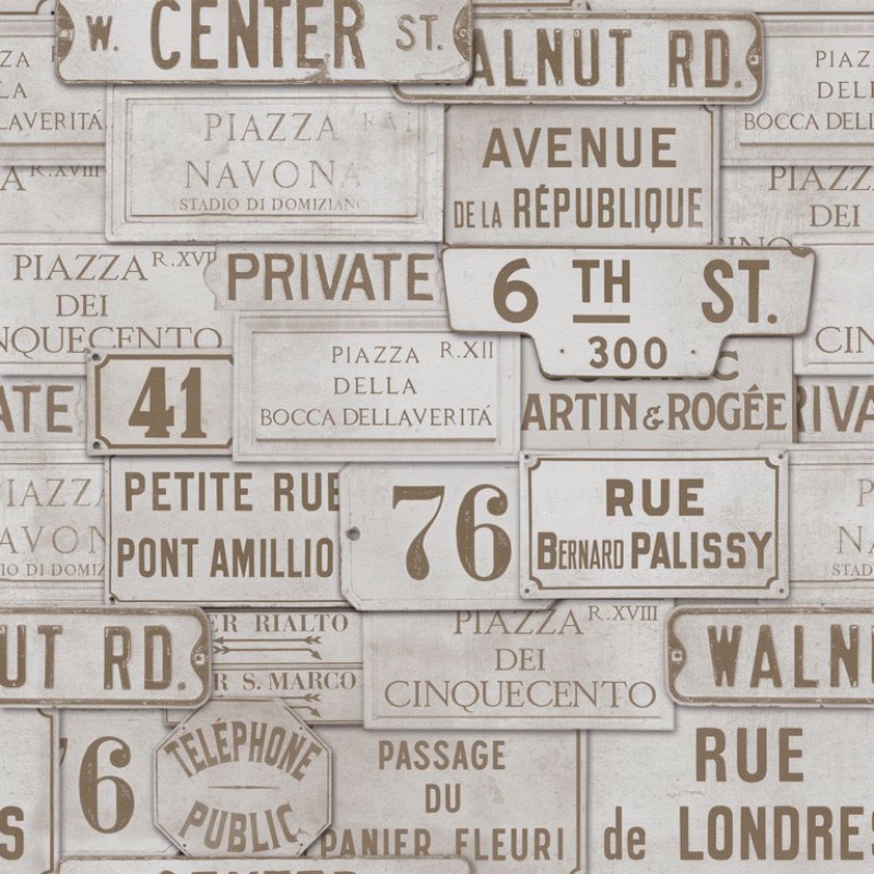 MINDTHEGAP | Vintage Signs Taupe | WP20036