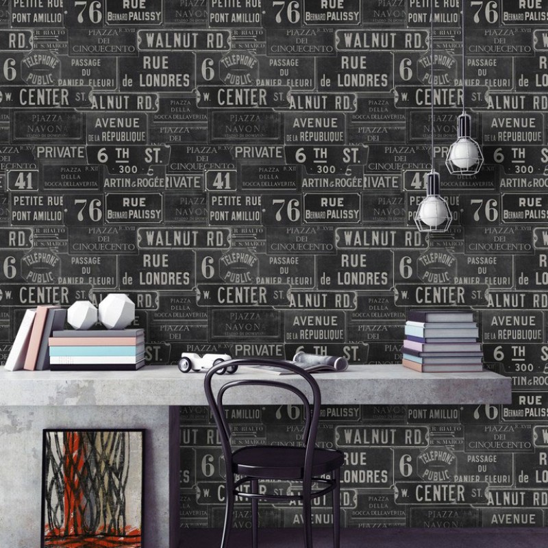 MINDTHEGAP | Vintage Signs Anthracite | WP20037