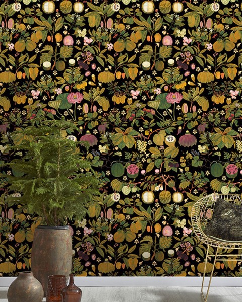 MINDTHEGAP | ASIAN FRUITS AND FLOWERS Anthracite | WP20314