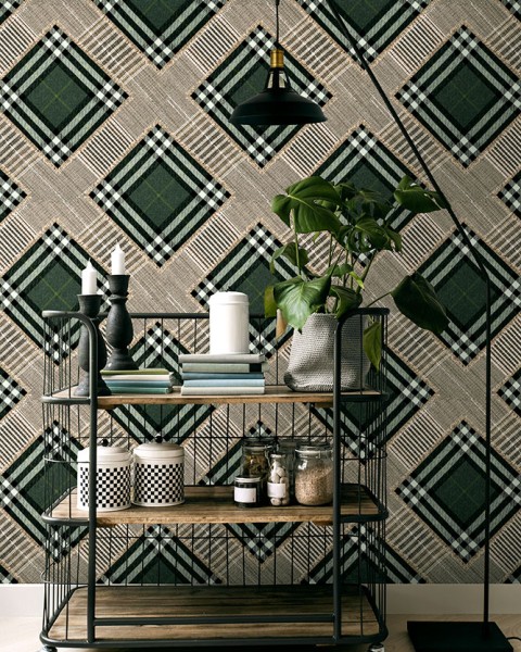 MINDTHEGAP | CHECKERED PATCHWORK British Green | WP20389
