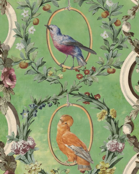 MINDTHEGAP | The Wallpaper Compendium | Countesse's Aviarium Mint | WP20426