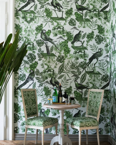 MINDTHEGAP | The Wallpaper Compendium | La Voliere Green | WP20438