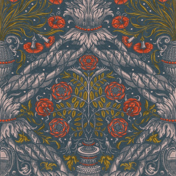 MINDTHEGAP | The Wallpaper Compendium | FLORAL ORNAMENT Scarlet | WP20471