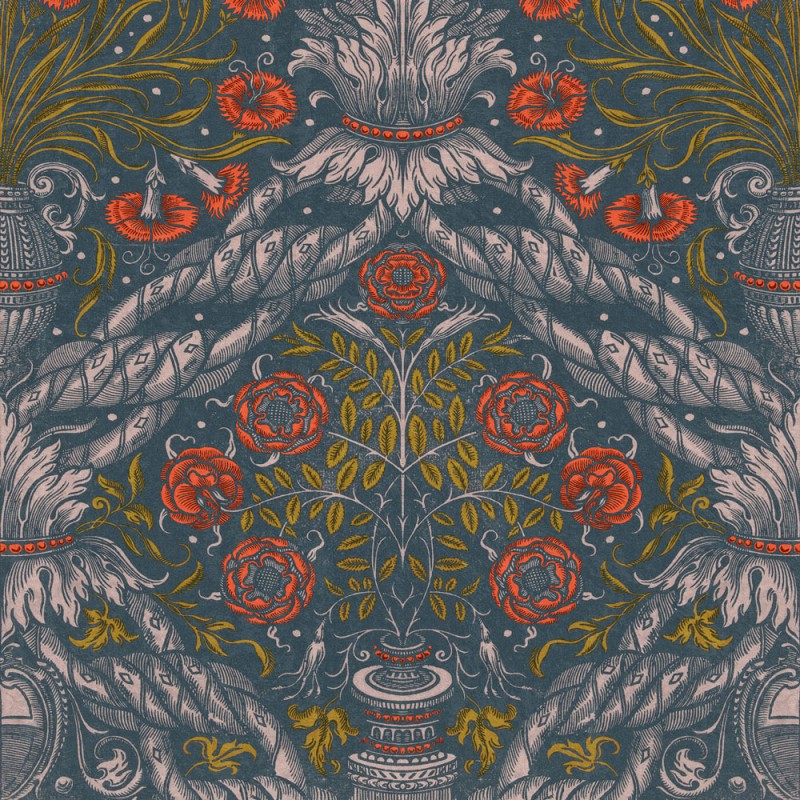 MINDTHEGAP | The Wallpaper Compendium | FLORAL ORNAMENT Scarlet | WP20471