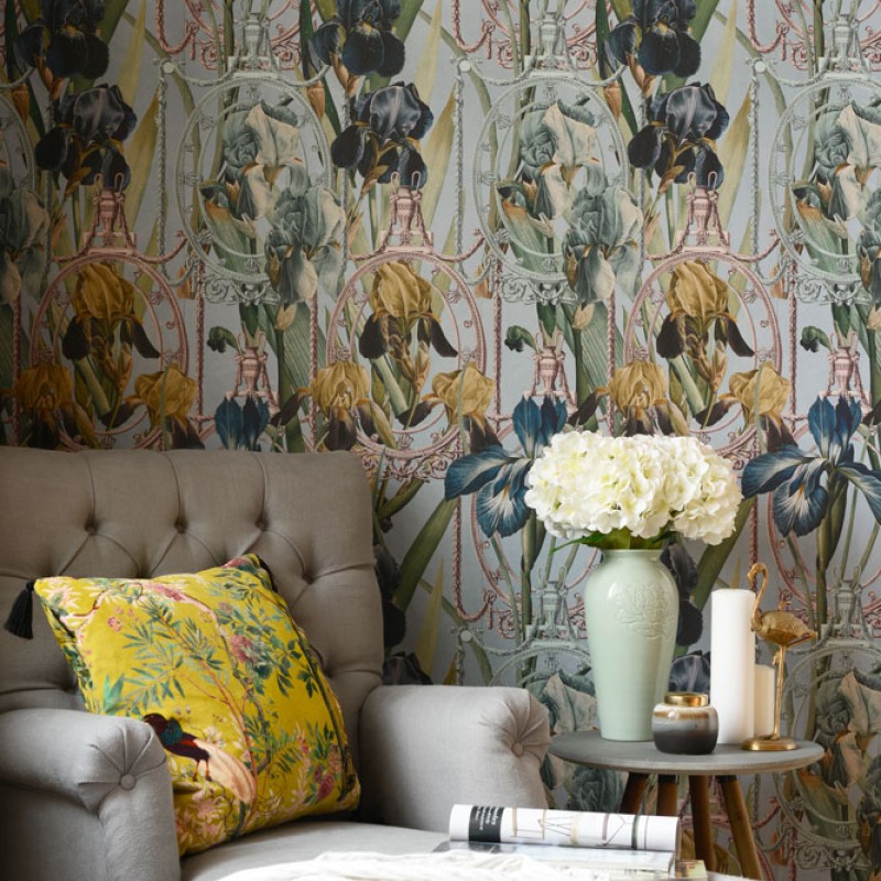 MINDTHEGAP | The Wallpaper Compendium | FLEURS D'IRIS Aquamarine | WP20476