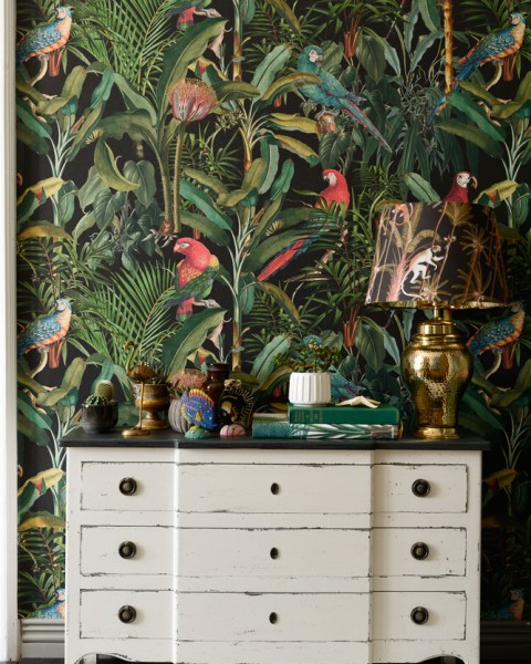 MINDTHEGAP |  The Wallpaper Compendium |  PARROTS OF BRASIL Antracite WP20522 Wallpaper