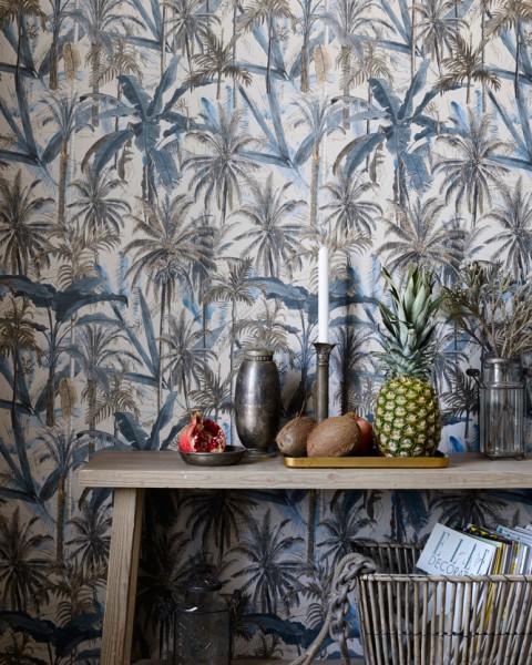 MINDTHEGAP | The Wallpaper Compendium | THE JUNGLE Smoke Blue | WP20524