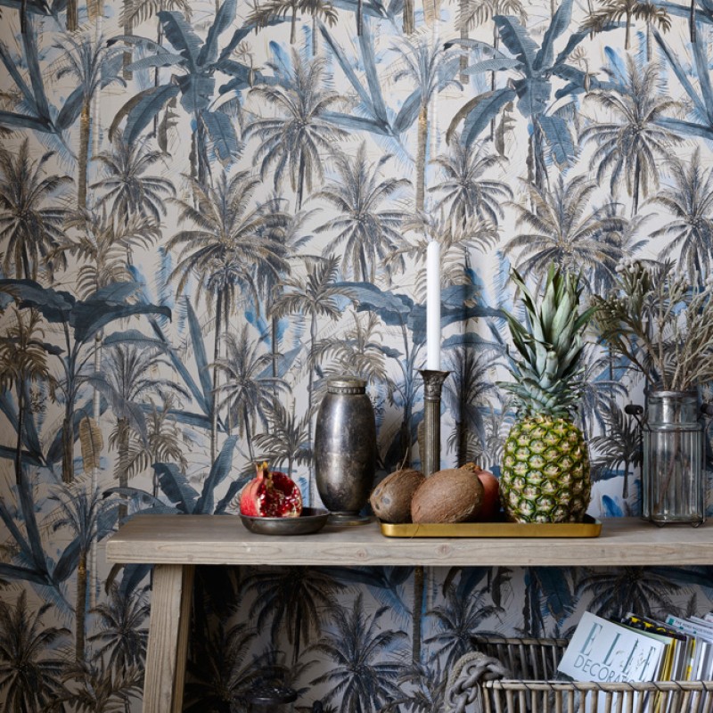 MINDTHEGAP | The Wallpaper Compendium | THE JUNGLE Smoke Blue | WP20524