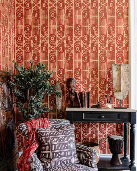MINDTHEGAP | TRIBAL IKAT Lava Red | WP30114