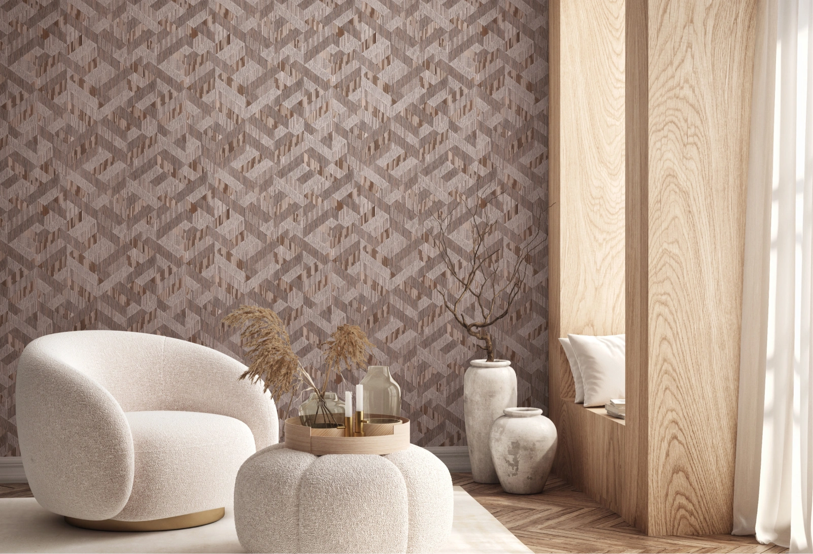 Brown geometric abstract wallpaper