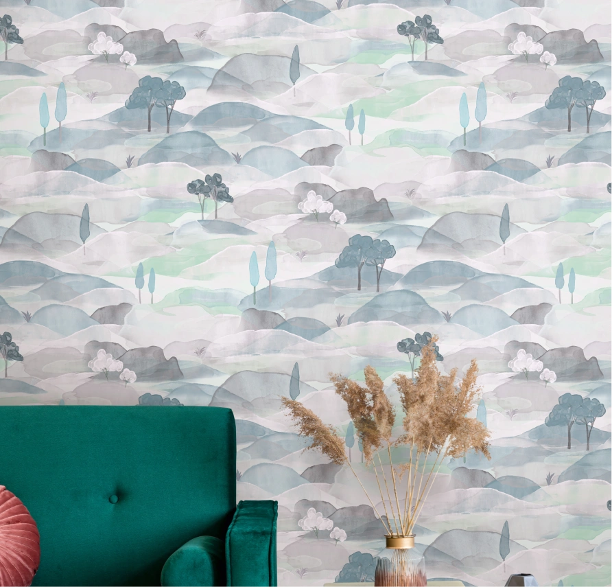 Colorful mountain pattern wallpaper