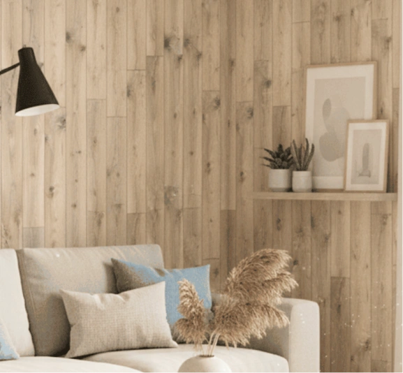 wood wallpaper for living room