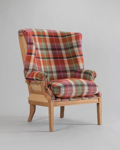 Mindthegap | Transylvanian Rhapsody | WILLIAM DECONSTRUCTED CHAIR | KERSCHDORF Plaid Carrot