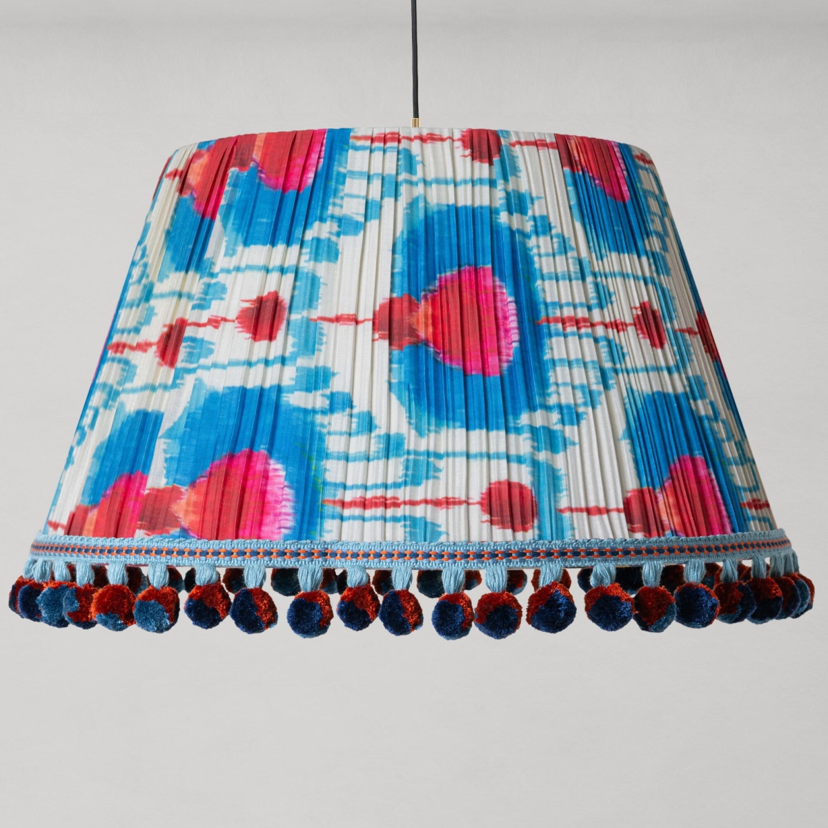 Mindthegap | Transylvanian Rhapsody | Pendant Lamp | IKAT PEACOCK FEATHER Pleated