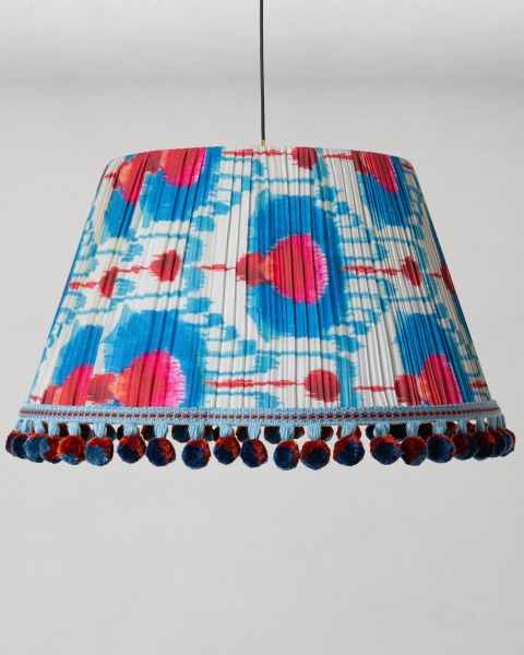 Mindthegap | Transylvanian Rhapsody | Pendant Lamp | IKAT PEACOCK FEATHER Pleated