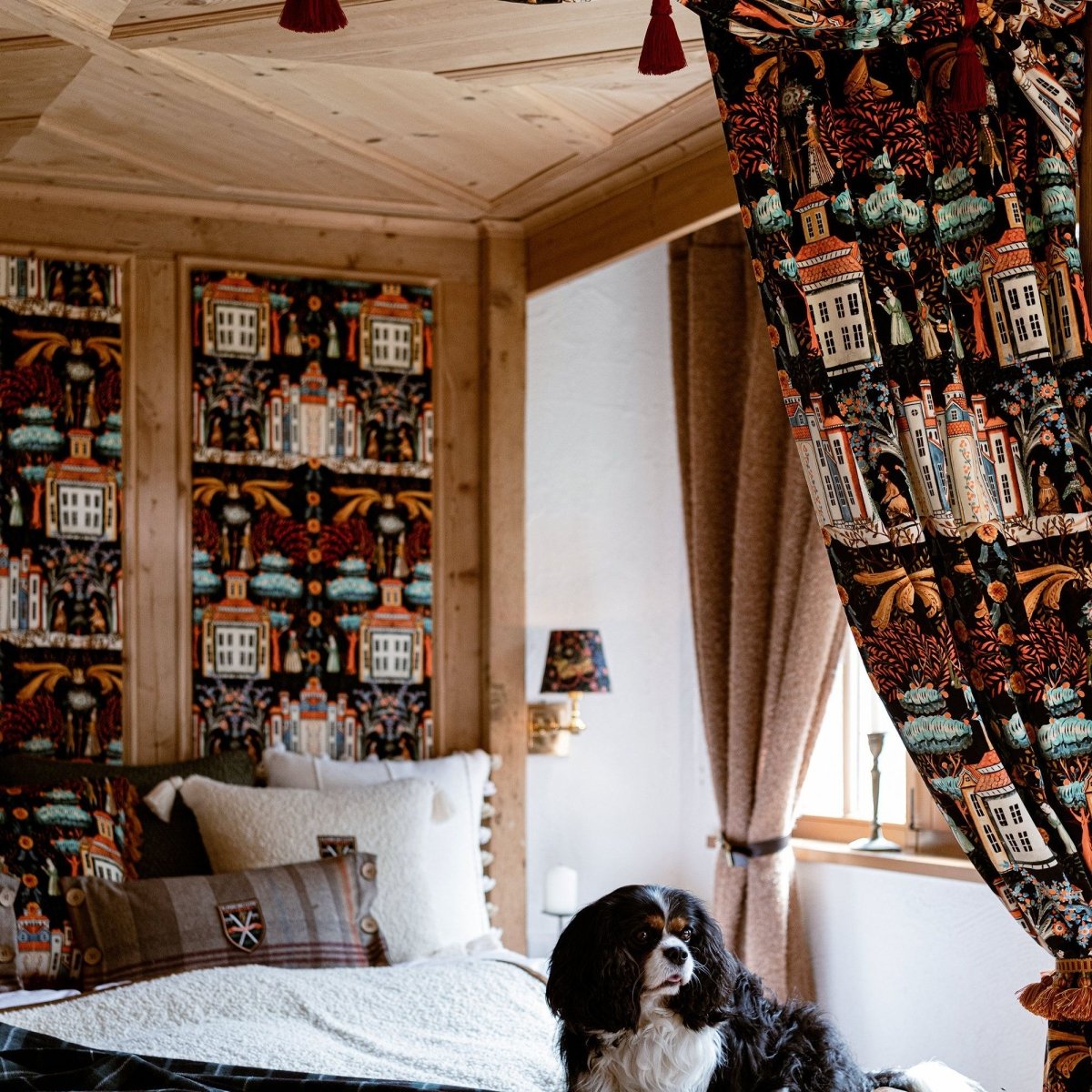 MINDTHEGAP | TYROL APRES-SKI HOME COLLECTION | Fabric | TALES OF TYROL Peat Black Velvet