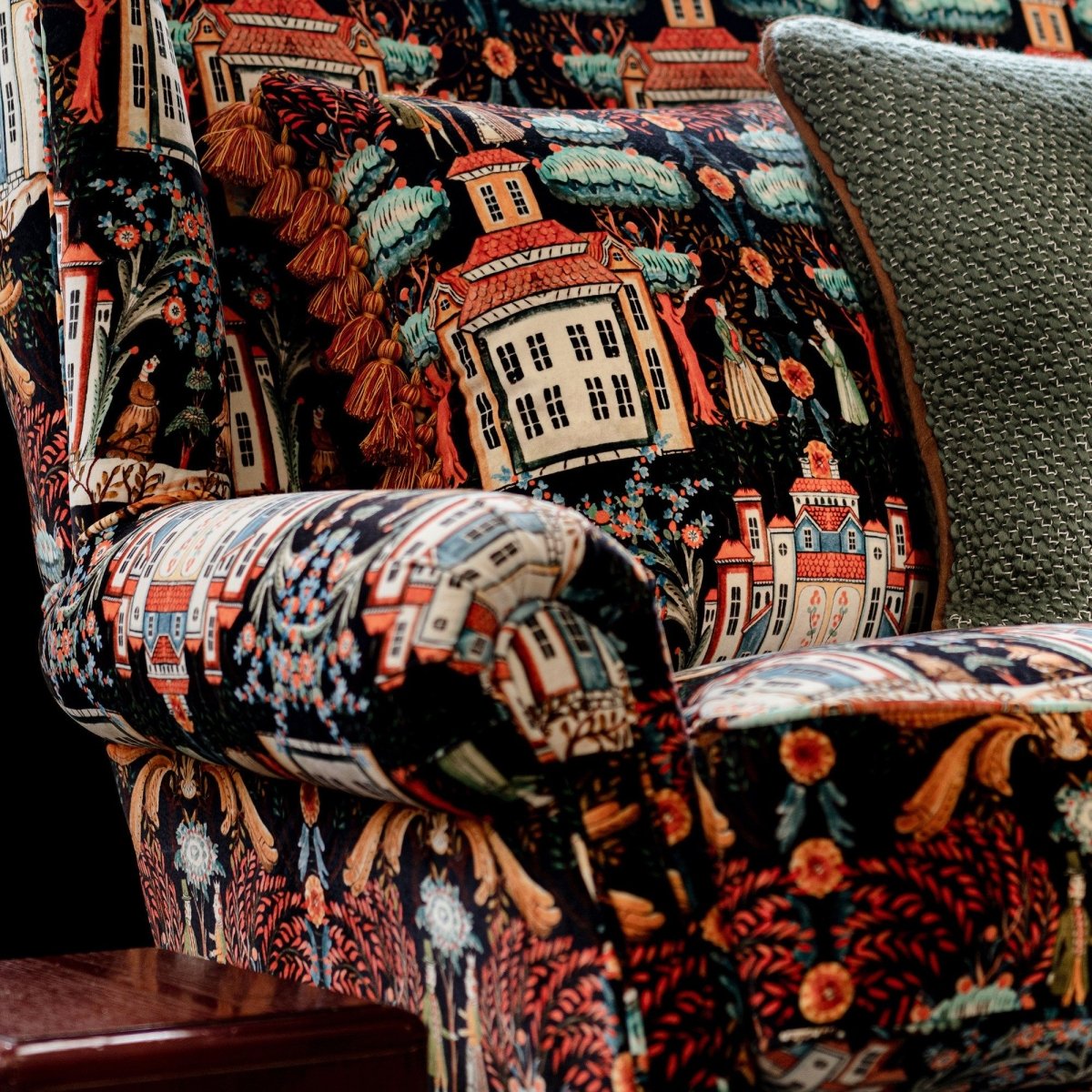 MINDTHEGAP | TYROL APRES-SKI HOME COLLECTION | Fabric | TALES OF TYROL Peat Black Velvet