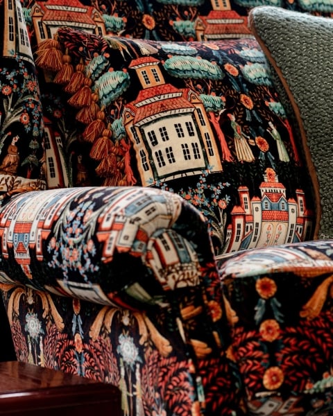 MINDTHEGAP | TYROL APRES-SKI HOME COLLECTION | Fabric | TALES OF TYROL Peat Black Velvet