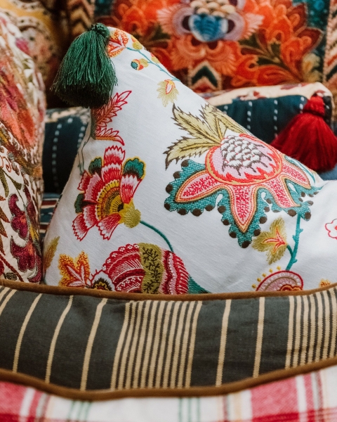 MINDTHEGAP | WOODSTOCK '69 | Cushion | Midsummer Floral Embroidered