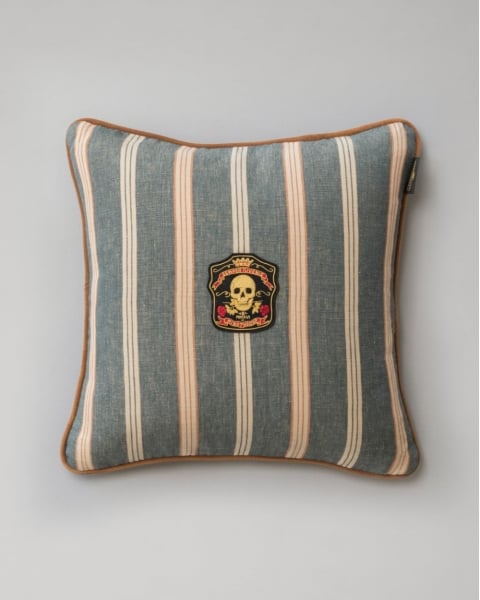 MINDTHEGAP | WOODSTOCK '69 | Cushion | Oregon Stripes Denim Washed I