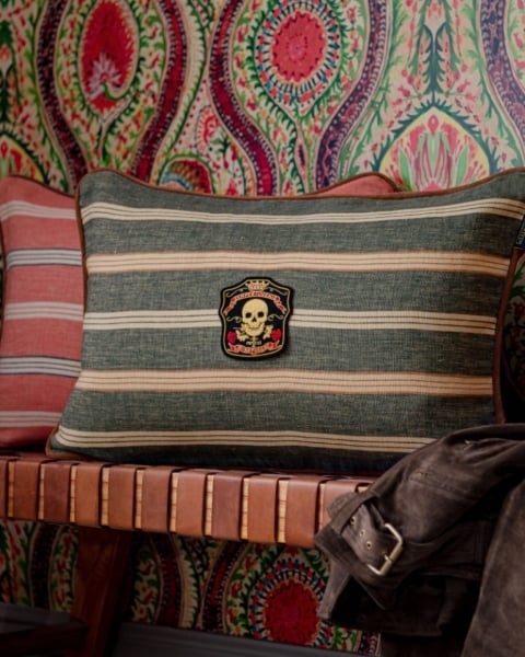 MINDTHEGAP | WOODSTOCK '69 | Cushion | Oregon Stripes Denim Washed 