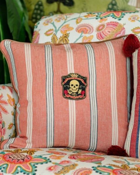 MINDTHEGAP | WOODSTOCK '69 | Cushion | Oregon Stripes Orange Washed I