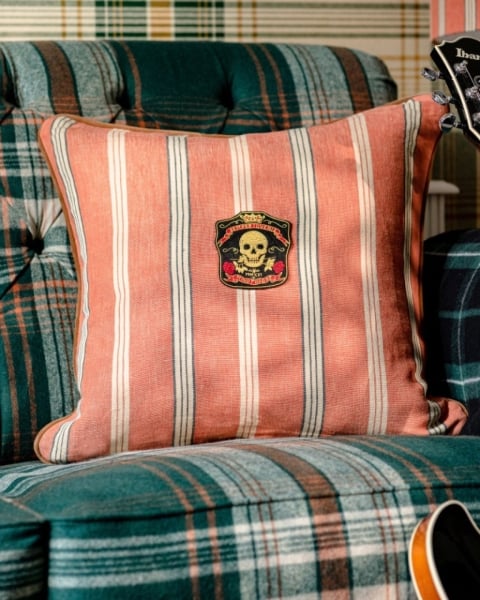 MINDTHEGAP | WOODSTOCK '69 | Cushion | Oregon Stripes Orange Washed I