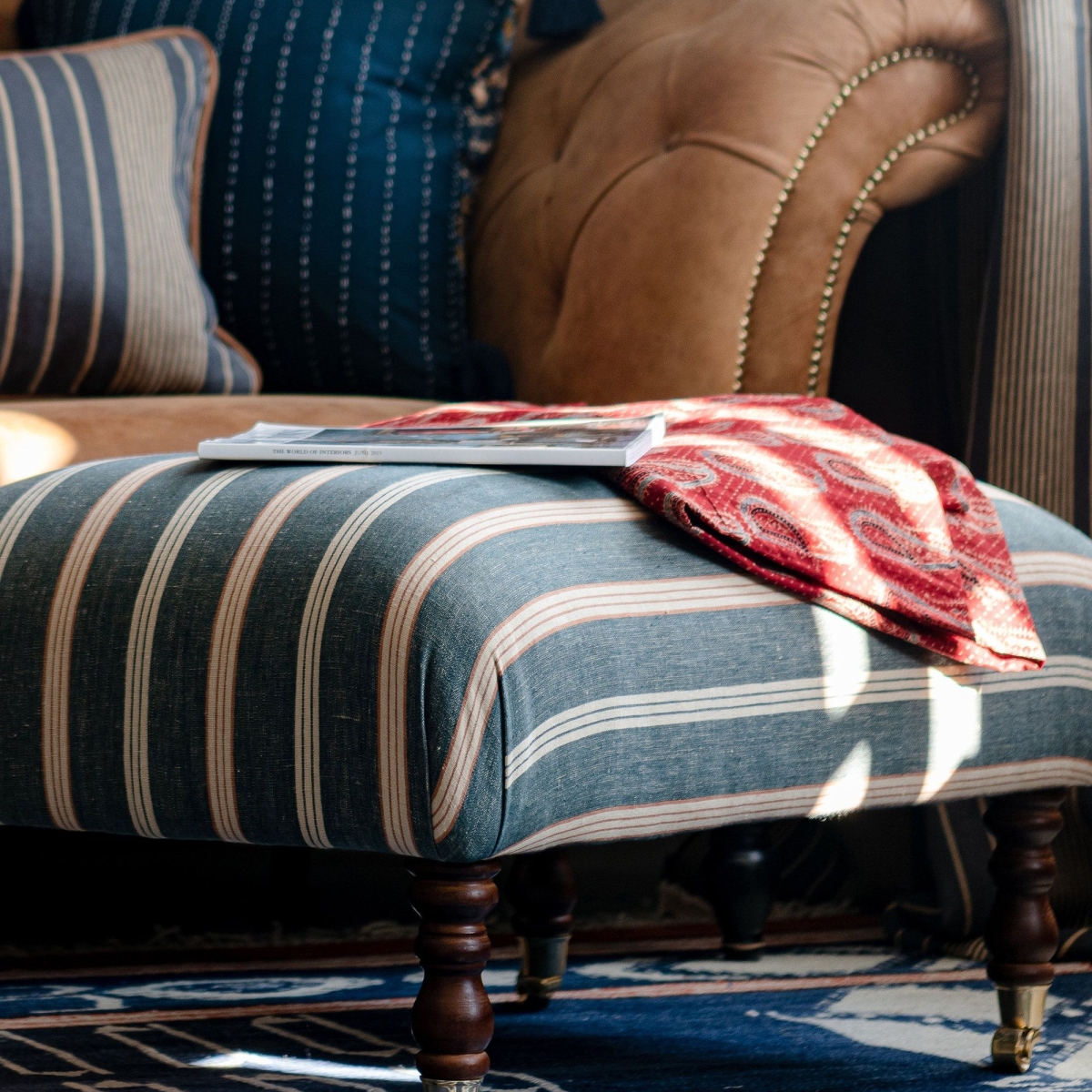 MINDTHEGAP | WOODSTOCK '69 | Fabric | OREGON STRIPES Denim Washed Linen