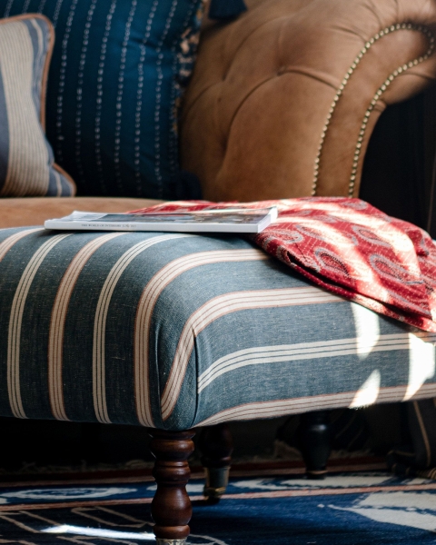 MINDTHEGAP | WOODSTOCK '69 | Fabric | OREGON STRIPES Denim Washed Linen