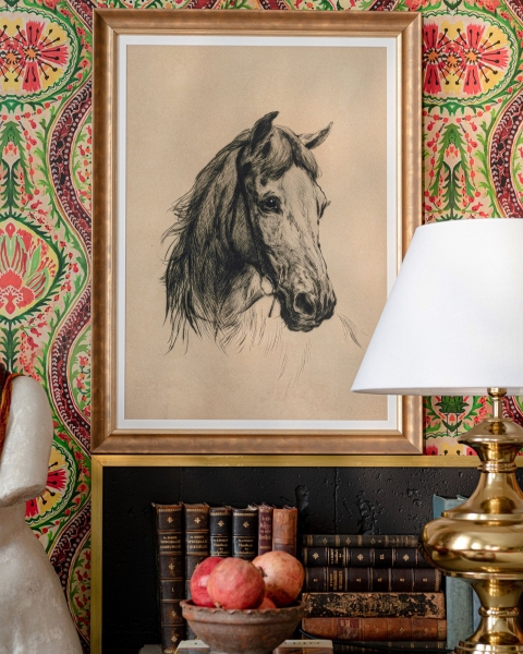 MINDTHEGAP | WOODSTOCK '69 | Framed Art | Head of a Horse by Heywood Hardy