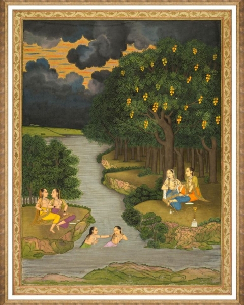 MINDTHEGAP | WOODSTOCK '69 | Framed Art | Women enjoying the river 