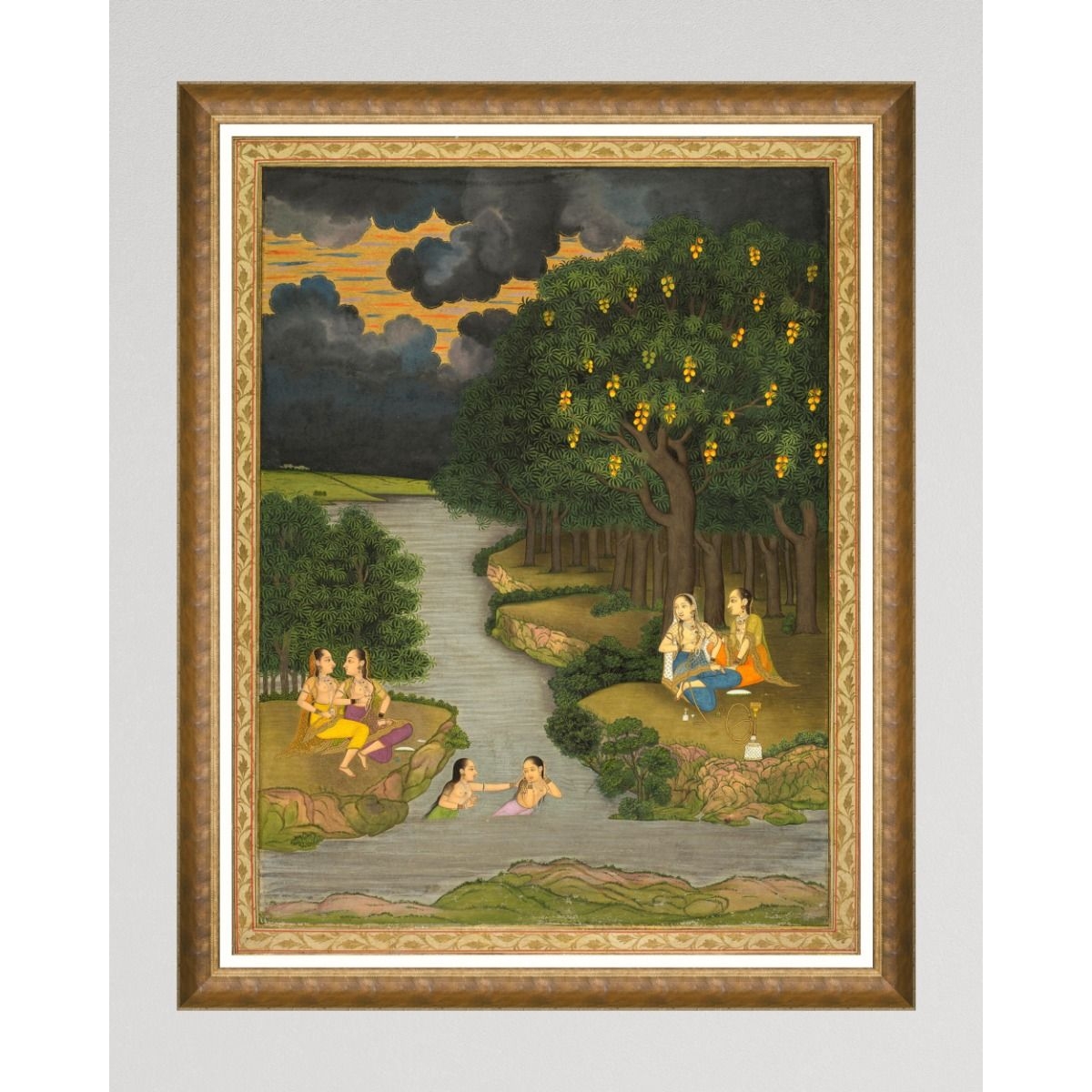MINDTHEGAP | WOODSTOCK '69 | Framed Art | Women enjoying the river 