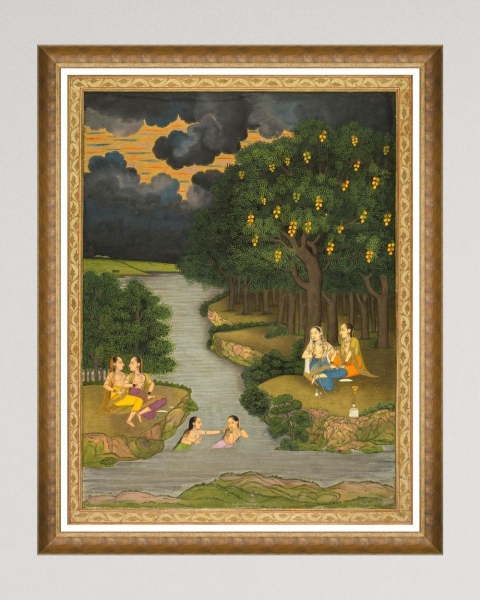 MINDTHEGAP | WOODSTOCK '69 | Framed Art | Women enjoying the river 