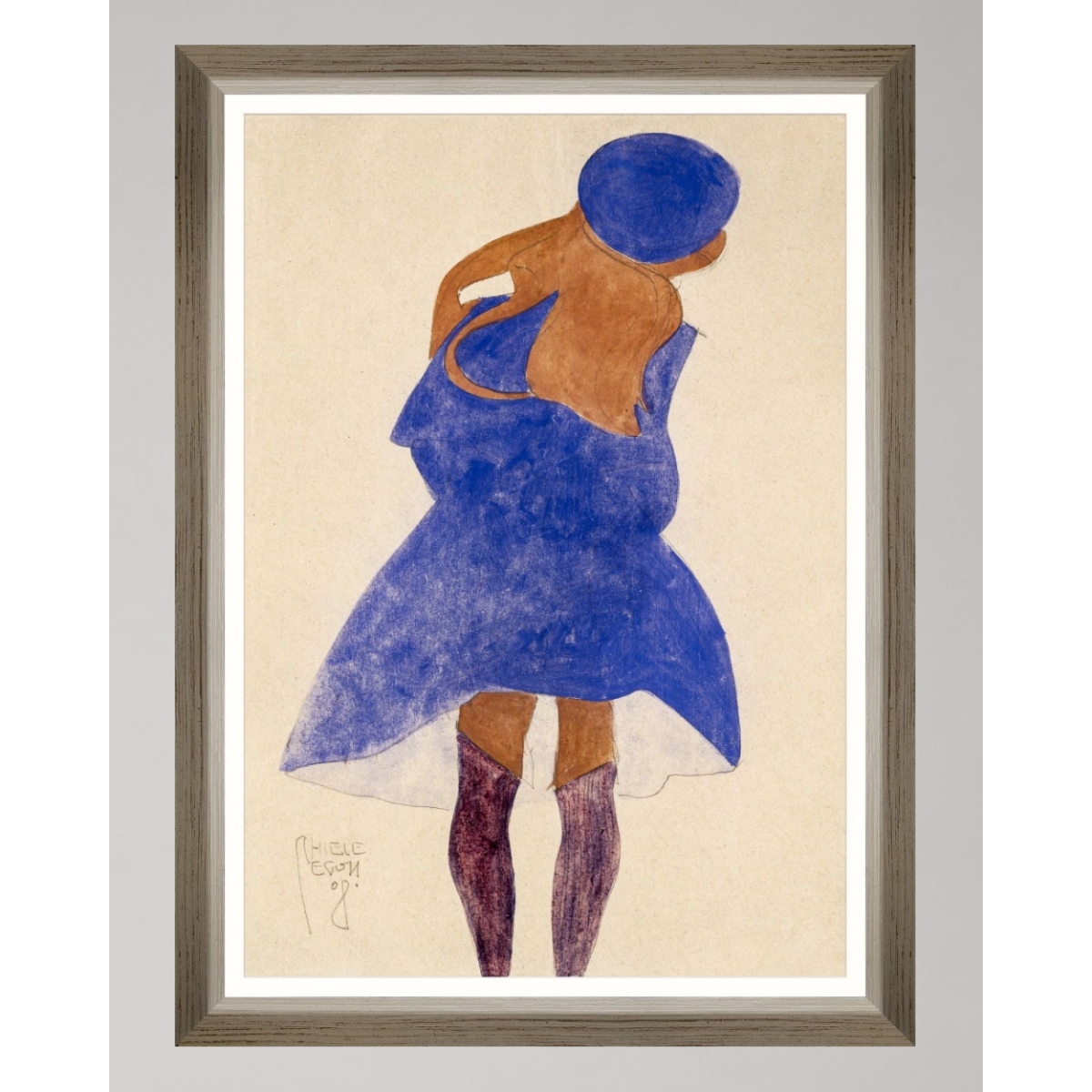 MINDTHEGAP | WOODSTOCK '69 | Framed Art | Standing Girl by Egon Schiele 
