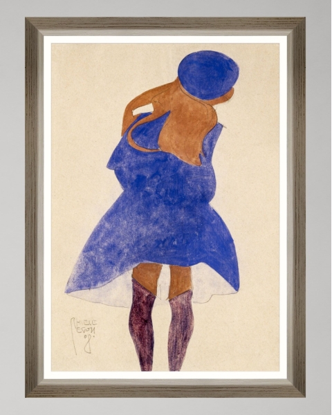 MINDTHEGAP | WOODSTOCK '69 | Framed Art | Standing Girl by Egon Schiele 