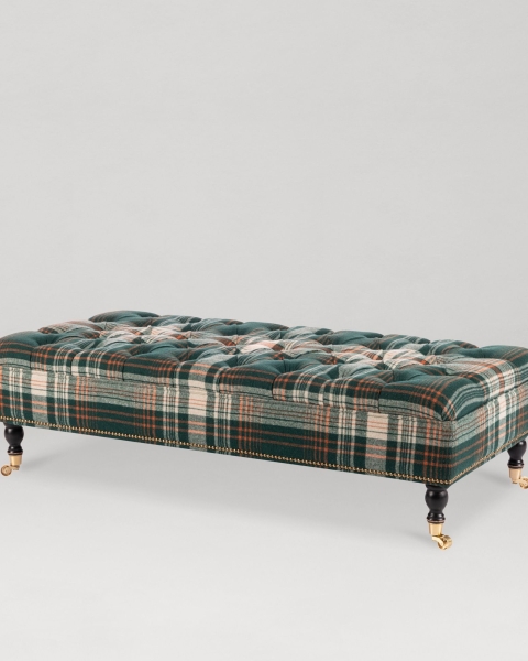 MINDTHEGAP | WOODSTOCK '69 | Sofa | SARAY OTTOMAN - MONTEREY PLAID Green Woven Fabric