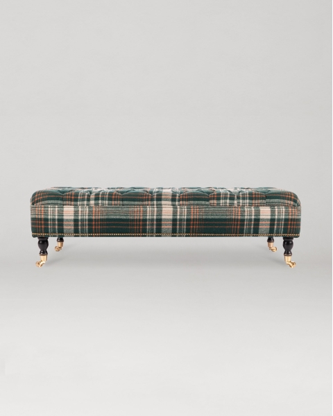 MINDTHEGAP | WOODSTOCK '69 | Sofa | SARAY OTTOMAN - MONTEREY PLAID Green Woven Fabric