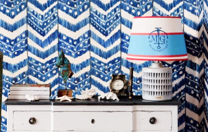 Mindthegap Turkish ikat with blue color wallpaper