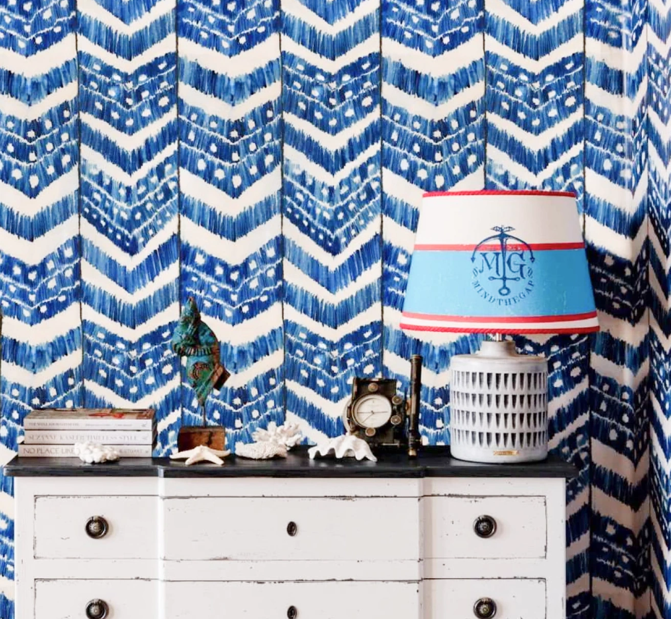 Mindthegap Turkish ikat with blue color wallpaper