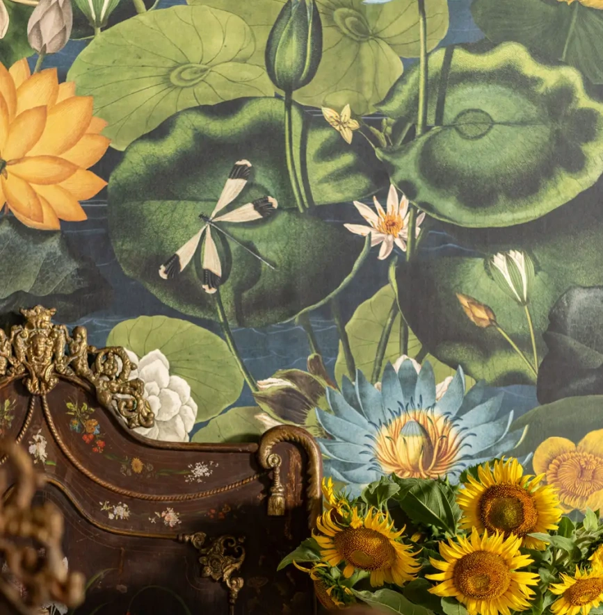 Water hyacinth mural wallpaper from the wetlands collection