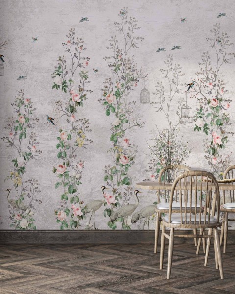 TM | Roses et Cages Grises | MUR5043B