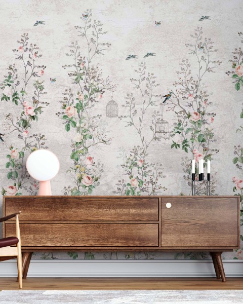 TM | Roses et Cages Grises | MUR5043B