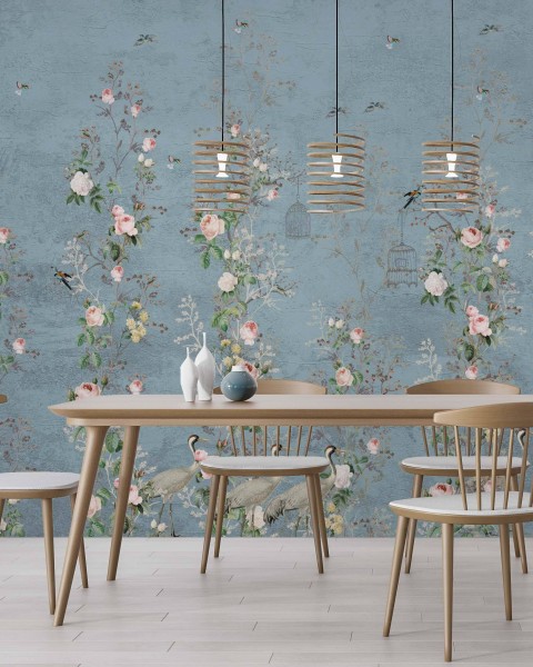 TM | Cage Rose et Bleu Foncé | MUR5043C
