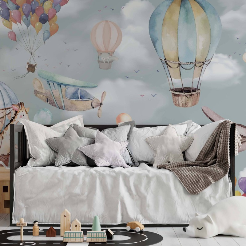 TM | Hot Air Balloon with Cartoon Animals | MUR5082