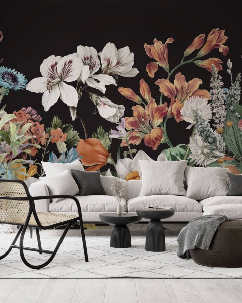 TM | Black Flowers Garden | MUR7290