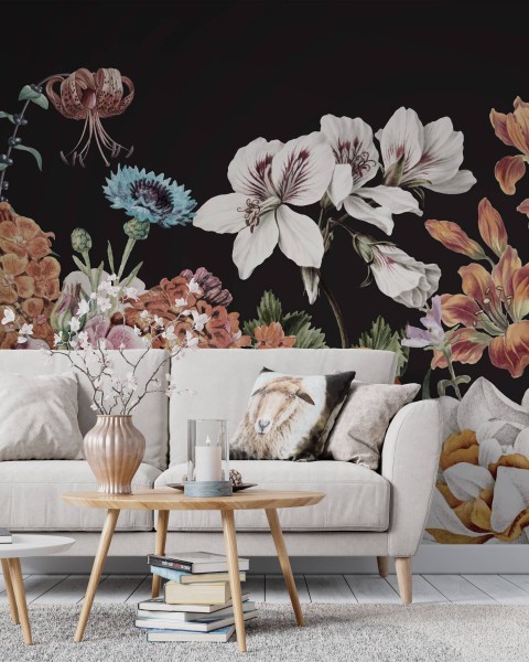 TM | Black Flowers Garden | MUR7290