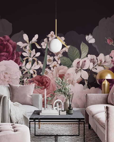 TM | Black Pink Garden | MUR7291