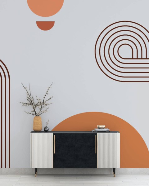 TM | Lignes Grises et Orange | MUR8004