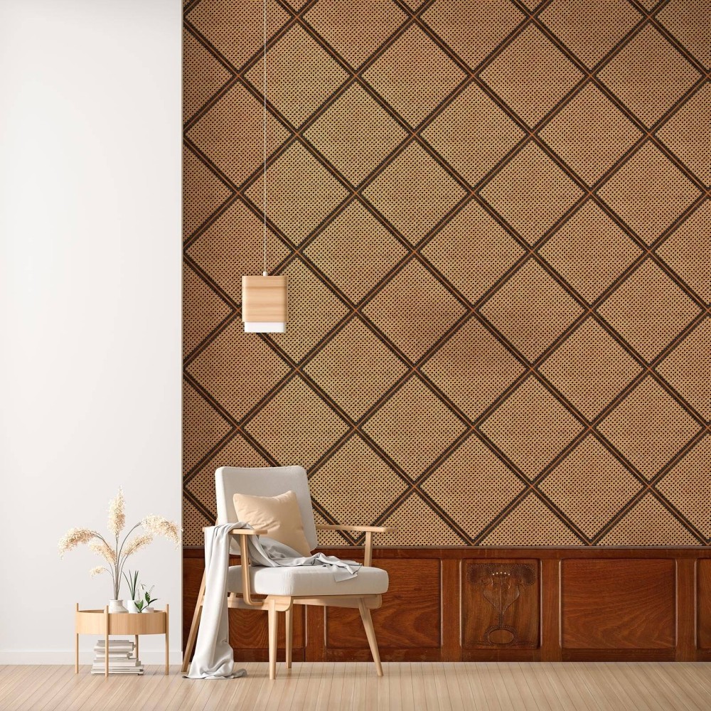 NLXL | European Wallpaper | MRV-22 carved wood brown wainscoting