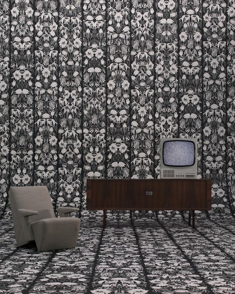 NLXL / JOB-06 WITHERED FLOWERS BLACK ARCHIVES WALLPAPER BY STUDIO JOB